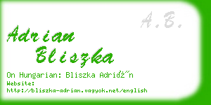 adrian bliszka business card